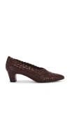 Loeffler Randall Maeve Woven Leather Kitten-heel Pumps In Brown
