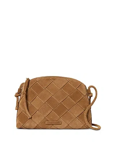 Loeffler Randall Mallory Toffee Small Woven Leather Crossbody In Toffee/toffee