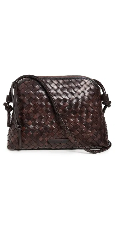 Loeffler Randall Mallory Woven Crossbody Bag Chocolate