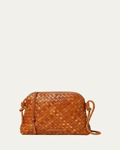 Loeffler Randall Mallory Zip Woven Leather Crossbody Bag In Timber Woven