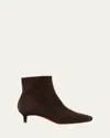 Loeffler Randall Marcella Suede Kitten-heel Ankle Booties In Tmoro