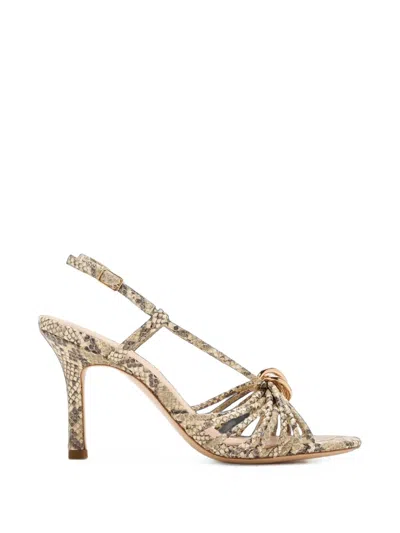 Loeffler Randall Mareka Snake-effect Sandals In Neutrals