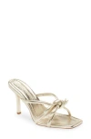 Loeffler Randall Metallic Bow Stiletto Slide Sandals
