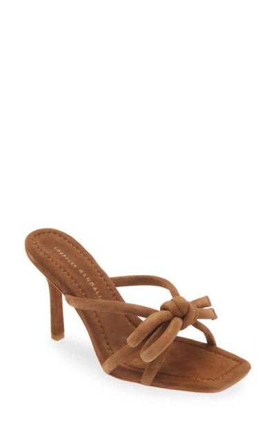 Loeffler Randall Margi Suede Bow Mules In Cacao