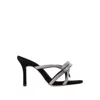 Loeffler Randall Margi Leather Bow Heeled Sandals Black 9