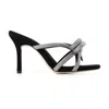 Loeffler Randall Margi Leather Bow Heeled Sandals Black 9 In Black