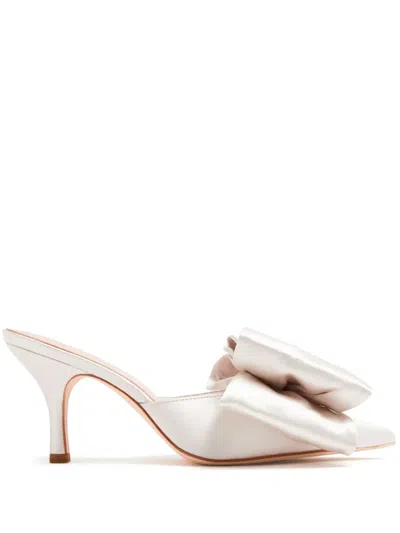 Loeffler Randall Margot Knotted Bow Pointed Toe Mule In White