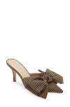 Loeffler Randall Margot Pointed Toe Mule In Brown/black Check