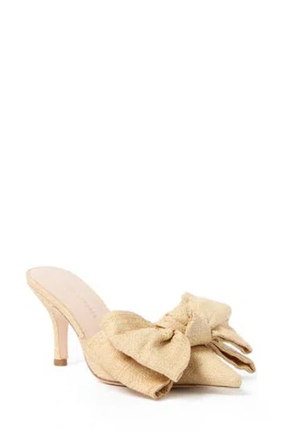 Loeffler Randall Margot Woven Raffia Bow Mule In Brown