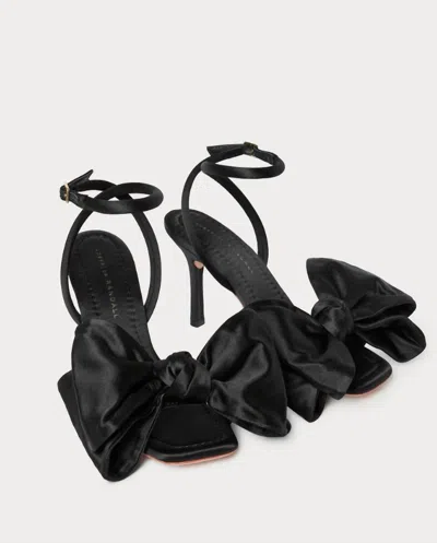 Loeffler Randall Marlena Satin Bow Sandal In Black