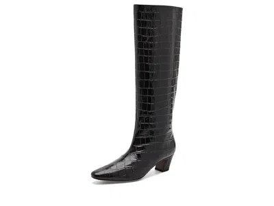 Loeffler Randall Marley Kicked Heel Tall Boots Women's Boots Ebony: 11 B - Medium, Suede In Black