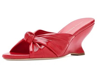 Loeffler Randall Marsy Angled Wedge Sandals Red