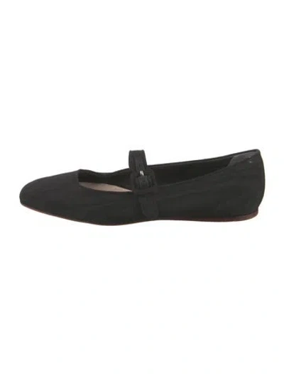 Pre-owned Loeffler Randall Mary Jane Flats In Black