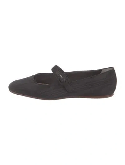 Pre-owned Loeffler Randall Mary Jane Flats In Gray