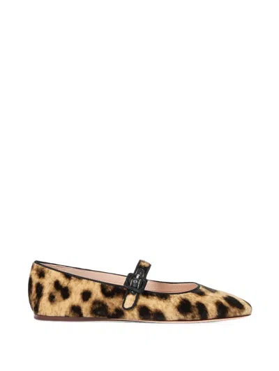 Loeffler Randall Mary Jane Leopard-print Ballet Flats In Brown