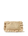 Loeffler Randall Mavis Ruffle Trim Flat Clutch In Natural/gold