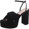 Loeffler Randall Melany Womens Velvet Bow Platform Sandals In Black