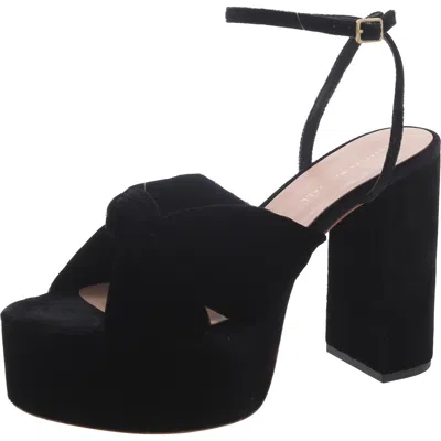 Loeffler Randall Melany Womens Velvet Bow Platform Sandals In Black