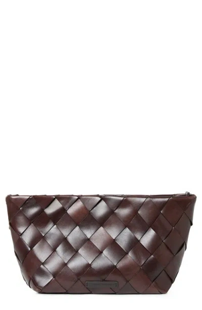 Loeffler Randall Melina Woven Leather Clutch In Brown