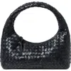 Loeffler Randall Mercer Woven Leather Shoulder Bag In Black