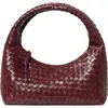 Loeffler Randall Mercer Woven Leather Shoulder Bag In Burgundy