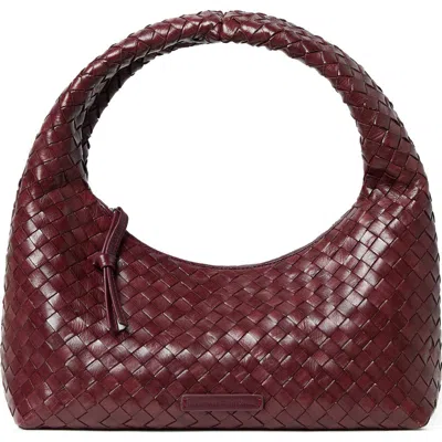 Loeffler Randall Mercer Woven Leather Shoulder Bag In Burgundy