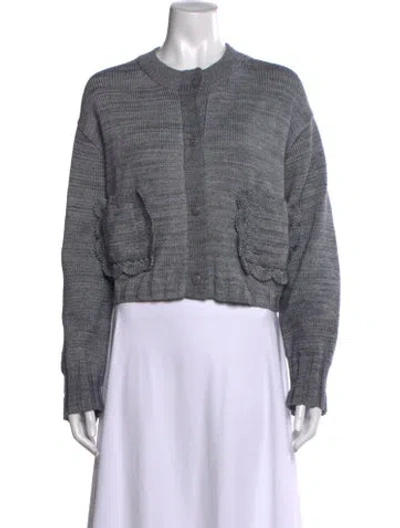Pre-owned Loeffler Randall Merino Wool Crew Neck Sweater In Gray