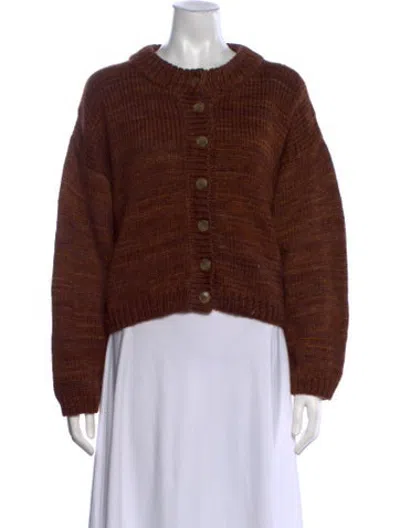 Pre-owned Loeffler Randall Merino Wool Open Front Sweater In Brown