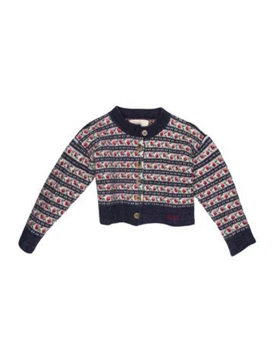 Pre-owned Loeffler Randall Merino Wool Striped Sweater In Blue