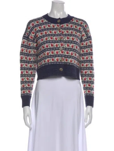 Pre-owned Loeffler Randall Merino Wool Striped Sweater In Multi