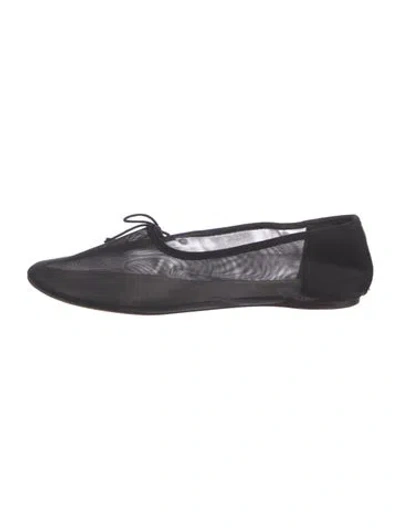 Pre-owned Loeffler Randall Mesh Ballet Flats In Black