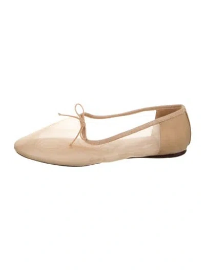 Pre-owned Loeffler Randall Mesh Ballet Flats In Neutral