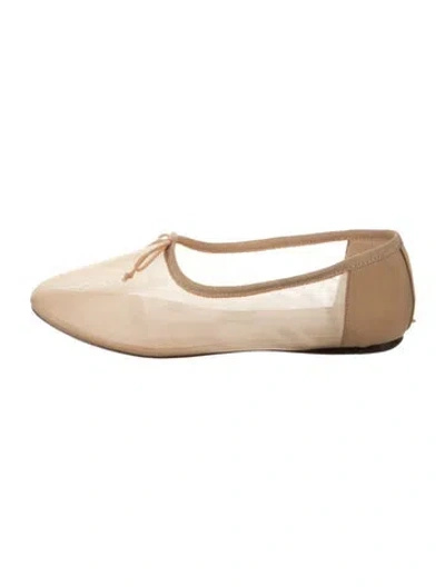 Pre-owned Loeffler Randall Mesh Ballet Flats In Neutrals