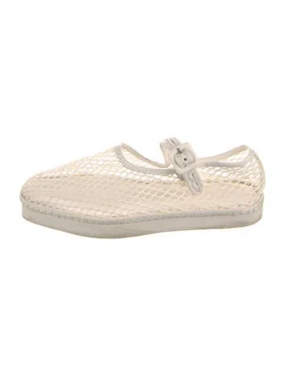 Pre-owned Loeffler Randall Mesh Flats In Neutral
