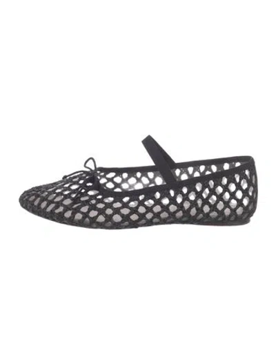 Pre-owned Loeffler Randall Mesh Grosgrain Trim Mary Jane Flats In Multi