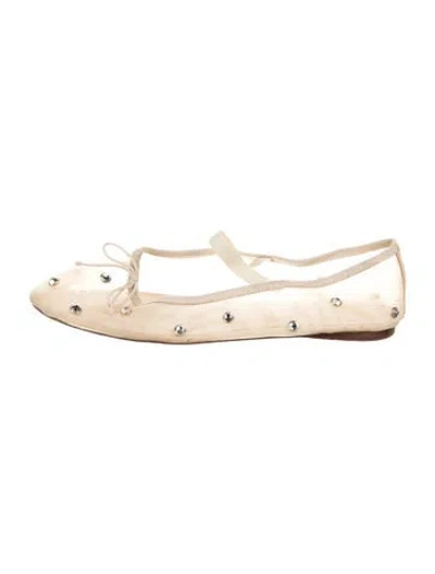 Pre-owned Loeffler Randall Mesh Patterned Ballet Flats In Neutral