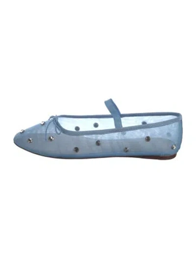 Pre-owned Loeffler Randall Mesh Polka Dot Print Ballet Flats In Blue