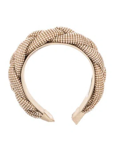 Pre-owned Loeffler Randall Metal Embellished Headband In Gold