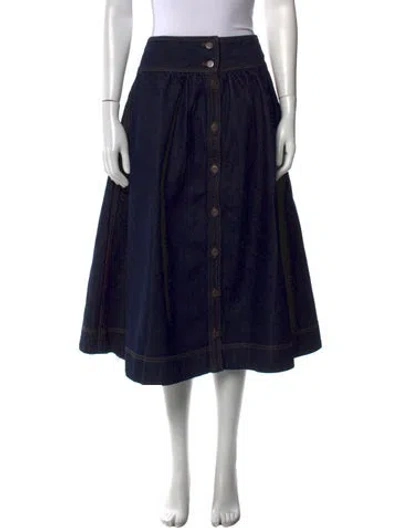 Pre-owned Loeffler Randall Midi Length Skirt In Blue