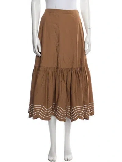 Pre-owned Loeffler Randall Midi Length Skirt In Brown