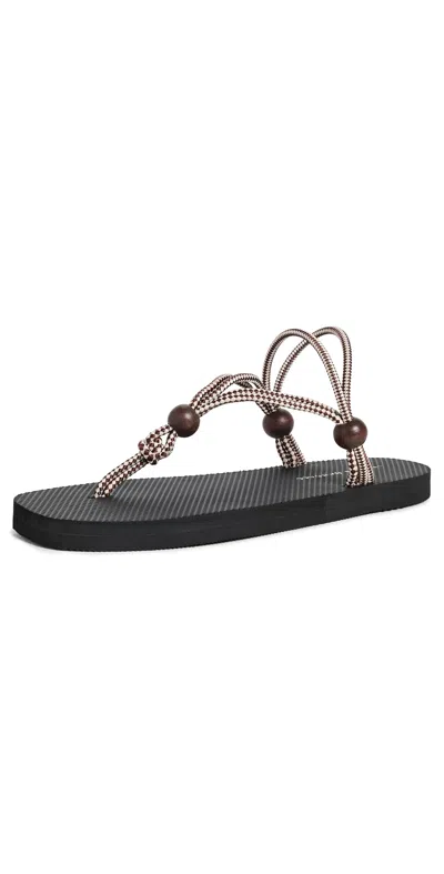 Loeffler Randall Mika Corded Sport Sandals Brown/cream/black In Multi