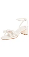 Loeffler Randall Leather Bow Mid-heel Sandals In White