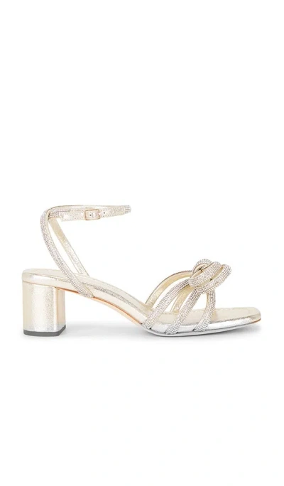 Loeffler Randall Mikel Mid Heel Bow Sandal In Gold