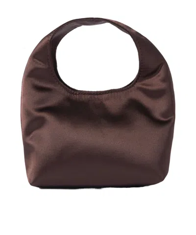 Loeffler Randall Kenzie Mini Recycled-satin Clutch In Brown