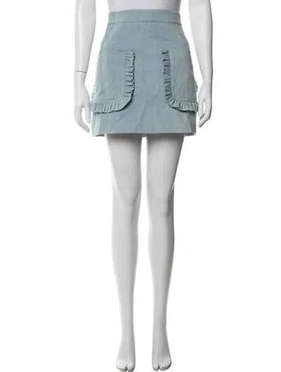 Pre-owned Loeffler Randall Mini Skirt W/ Tags In Blue/white