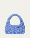 Loeffler Randall Mini Smocked Stripe Shoulder Bag In Blue Stripe