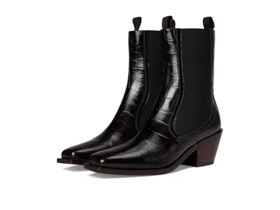 Loeffler Randall Nat Midheel Western Ankle Boot In Black