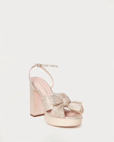 Loeffler Randall Natalia Platform Bow Heel In Platinum In Silver