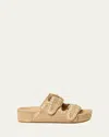 Loeffler Randall Women's Woven Buckled Espadrille Platform Sandals In Brown