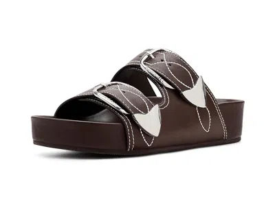 Loeffler Randall Nico Two Strap Sandals With Buckle In Brown